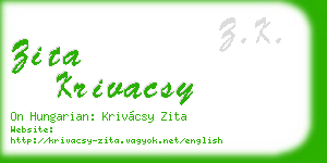 zita krivacsy business card