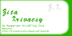 zita krivacsy business card